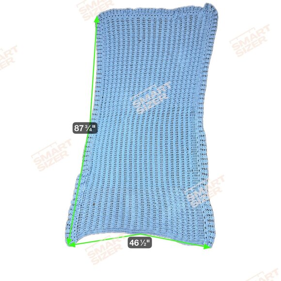 Handmade Blue Crochet Knit Lightweight Summer Shawl Wrap Lap Wheelchair Blanket - Picture 4 of 4